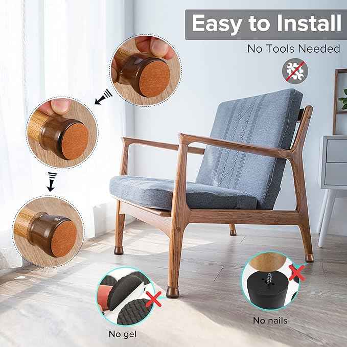 24PCS Upgraded Silicone Chair Leg Floor Protectors