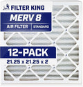 Filter King 21.25x21.25x2 Air Filter | 12-PACK | MERV 8 HVAC Pleated A/C by FilterKing