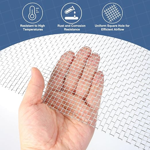 uxcell 5 Mesh 79" x 12" Woven Wire Mesh, 304 Stainless Steel Air Vent Filter - Image 5