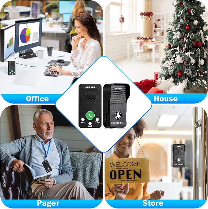 Wireless Doorbell, SANZUCO Doorbells Hands Free Communication, Full Duplex - Image 7
