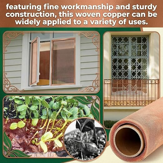 Therwen 48 Inch x 10 ft Copper Mesh Screen 99.9% Pure Copper 40 Mesh Roll Wire - Image 5