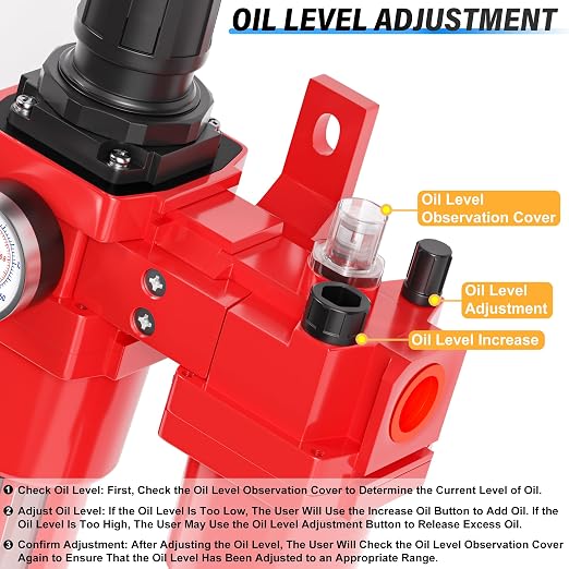 TAILONZ PNEUMATIC 3/8 Inch NPT Air Filter Pressure Regulator Water/Oil Trap - Image 5