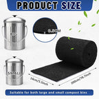 Square Compost Bin Charcoal Filters 78.7 x 5.5 Inch, Activated Carbon Filter - Image 2