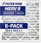 Filter King 13.5x13.5x1 Air Filter | 6-PACK | MERV 8 HVAC Pleated A/C Furnace by FilterKing