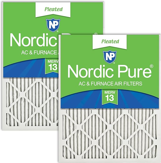 Nordic Pure 14x30x1 Pleated MERV 13 Air Filters 2 Pack by NordicPure