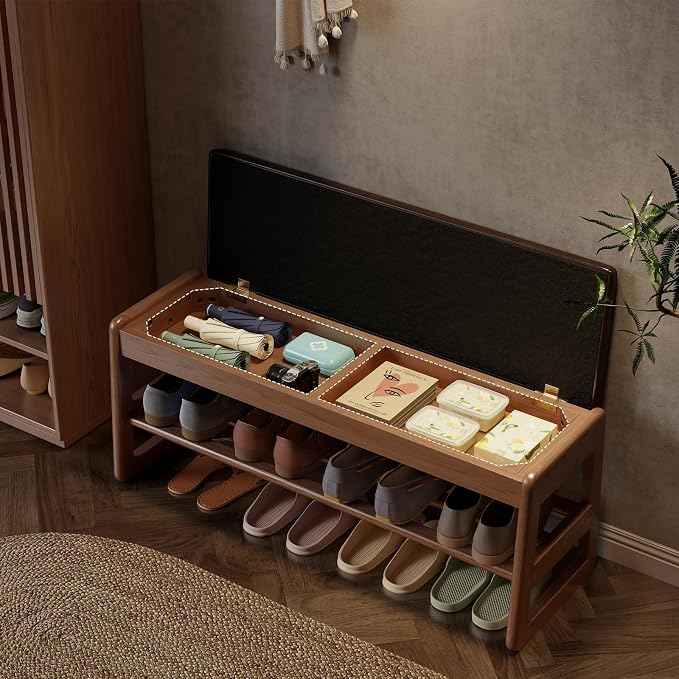 AQIMUELE Shoe Rack Bench, 2 Tiers Shoe Bench