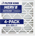 Filter King 23x23x1 Air Filter | 4-PACK | MERV 8 HVAC Pleated A/C Furnace by FilterKing