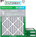 Filterbuy 20x25x2 Air Filter MERV 8 Essential Dust & Allergy Defense, by Filterbuy