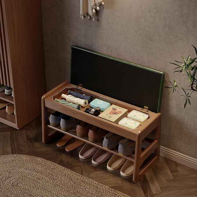 AQIMUELE Shoe Rack Bench, 2 Tiers Shoe Bench