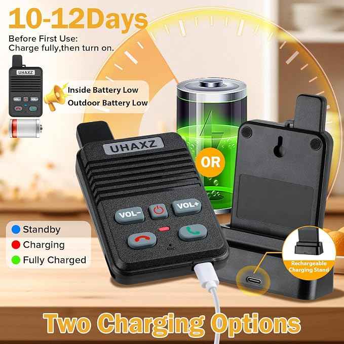 Wireless Doorbell, Full Duplex Doorbell Wireless, 1000ft Long Range, Hands-Free