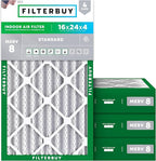 Filterbuy 16x24x4 Air Filter MERV 8 Essential Dust & Allergy Defense, by Filterbuy