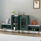 HLR Storage Bench Set of 2, L-Shaped Storage Cabinet