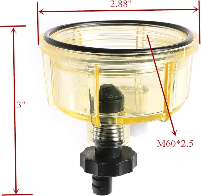 iFJF R12T Nylon Water Collection Bowl of Fuel Filter/Water Separator 120AT NPT - Image 3
