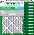 Filterbuy 20x22x2 Air Filter MERV 8 Essential Dust & Allergy Defense, by Filterbuy