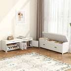 HOMEFORT 54.4" Shoe Bench with Lift Top Storage, Entryway Bench with Cushioned