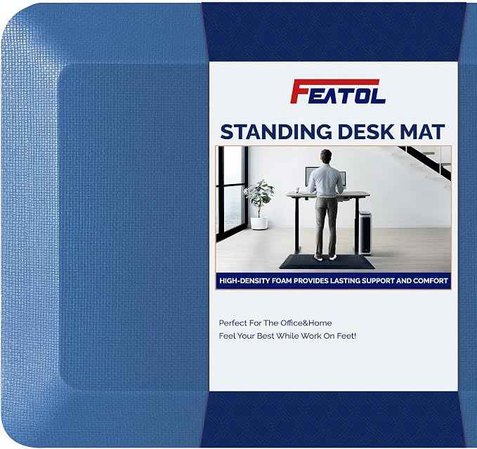 FEATOL Anti Fatigue Mat for Standing, 9/10 Extra Thick Ergonomic Standing Desk