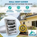 (4 Inch) Wall Vent Cover with Metal Mesh Screen,Exterior Hood Vent for