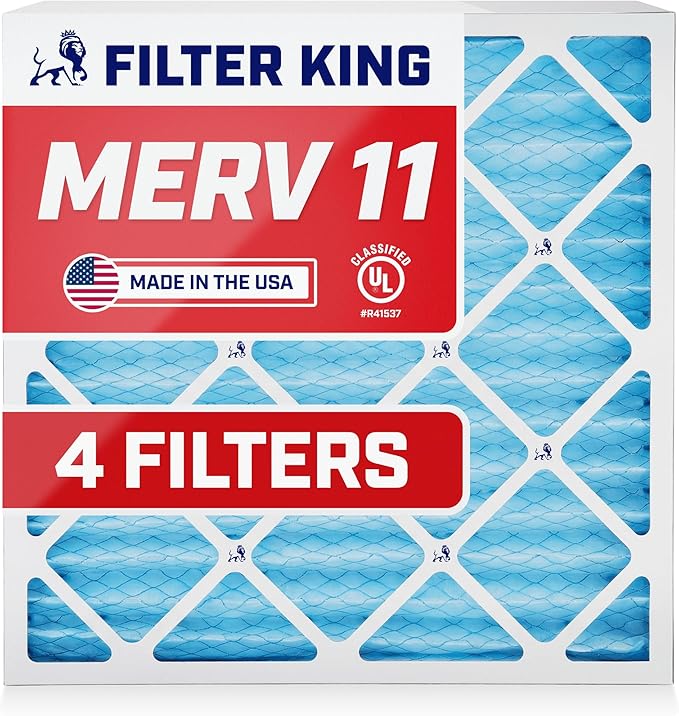 Filter King 11.88x16.88x1 Air Filter | 4-PACK | MERV 11 HVAC Pleated A/C by FilterKing