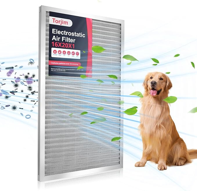 Torjim 16x20x1 MERV8 Washable Electrostatic Air Filter by Torjim