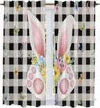 Easter Window Curtains 63 Inch Long 2 Panel Set, Rod Pocket Bedroom Curtains & - Image 2