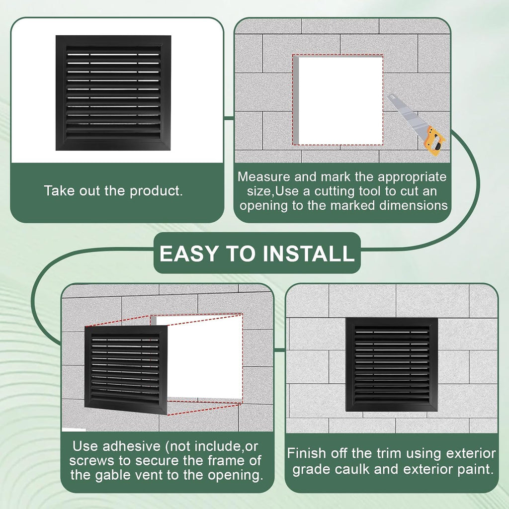 2-Pack Paintable Gable Vents - 18" x 18" Aluminum with Screen