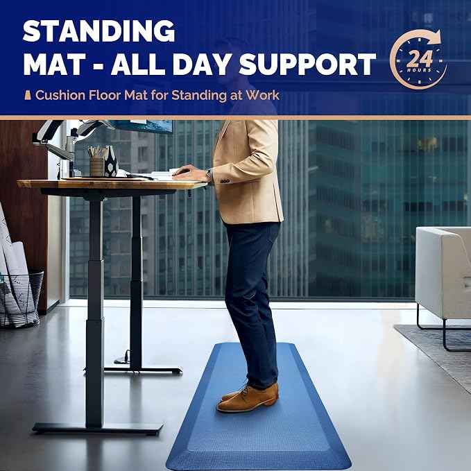 FEATOL Anti Fatigue Mat for Standing, 9/10 Extra Thick Ergonomic Standing Desk