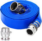 DAVCO 1-1/2" ID × 100 ft PVC Lay Flat Discharge Hose, Heavy Duty Reinforced by DAVCO