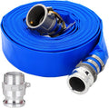 DAVCO 2" ID × 25 ft PVC Lay Flat Discharge Hose, Heavy Duty Reinforced Blue by DAVCO