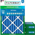 Filterbuy 14x20x4 Air Filter MERV 13 Optimal Smoke & Allergy Defense, by Filterbuy