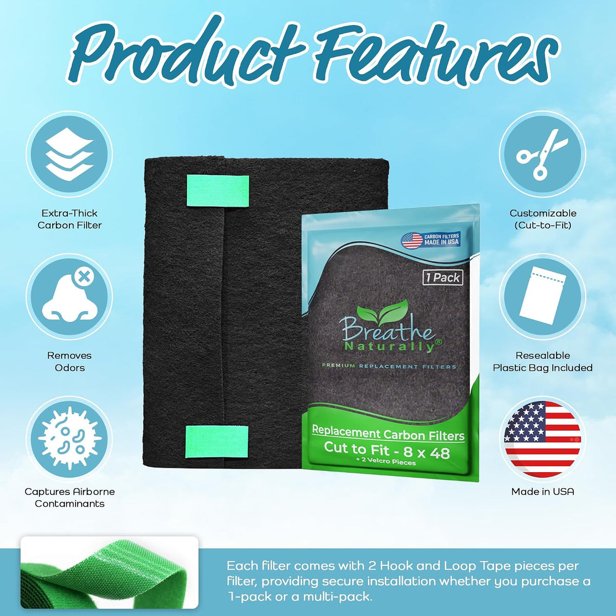 Breathe Naturally Universal Cut To Fit Carbon Activated Air Filter