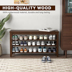 Shoe Bench Storage Rubberwood, Entryway Bench - Image 8
