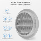 calimaero® WSGG 3" Inch Gray Round Metal Air Vent Grill Cover Flat Louver - Image 3