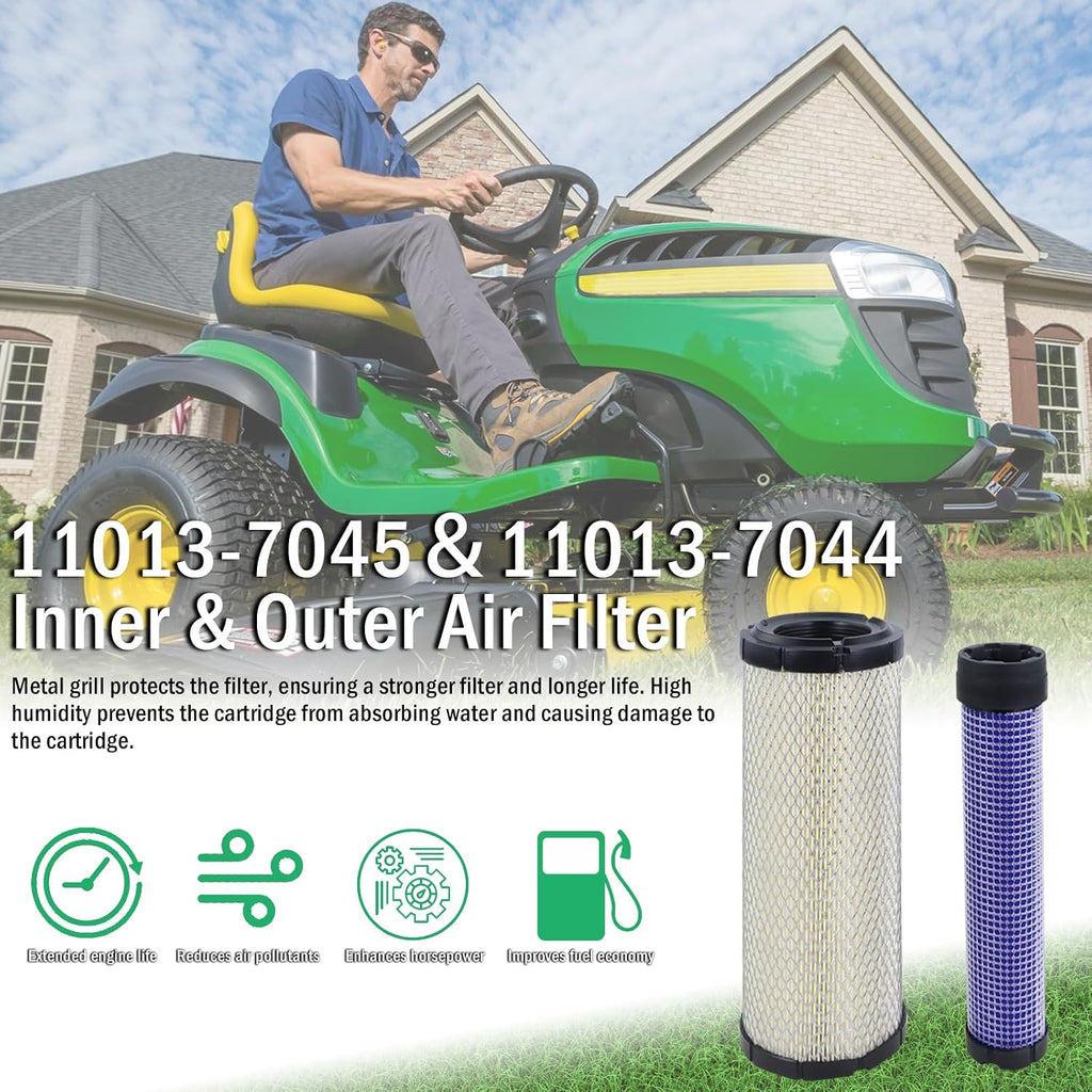 Kefly Inner & Outer Air Filter 11013-7044 11013-7045 Replaces Kawasaki