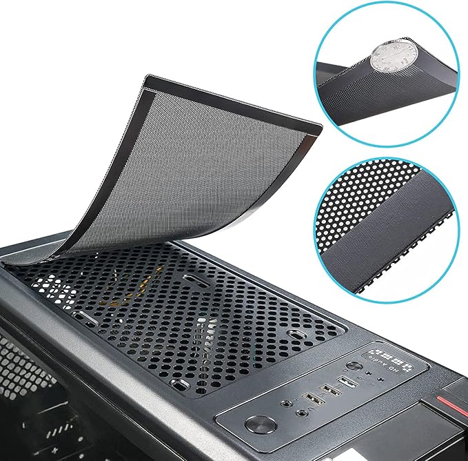 280x140mm PC Case Dust Mesh Filter, Magnetic Frame Computer Fan Dust Mesh PC - Image 3