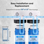 PUREPLUS 5 Micron 20"x4.5" Whole House Water Filter Cartridge Combo Kit - Image 7