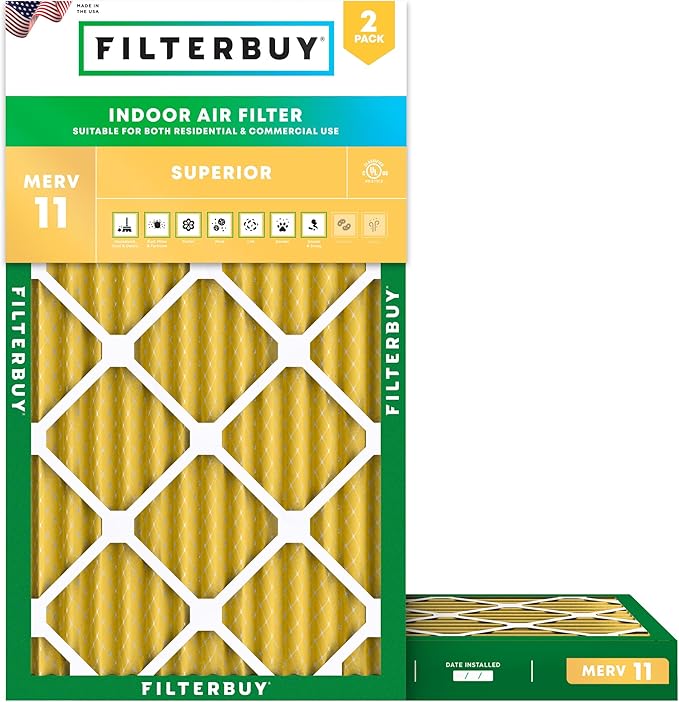 Filterbuy 15x30x2 Air Filter MERV 11 Superior Pet & Allergy Defense, by Filterbuy