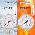 0-60 Psi Glycerin Liquid Filled Low Pressure Gauge, 2.5" Dial Size, 1/4" NPT - Image 6