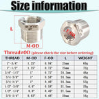 1" Male to 1/2" NPT Female Hex Bushing Reducer, 304 Stainless Steel NPT - Image 3