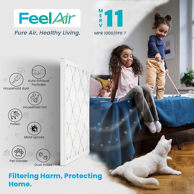16x25x1 Air Filter – 6 Pack, MERV 11 Pleated HVAC & Furnace Filter, - Image 3