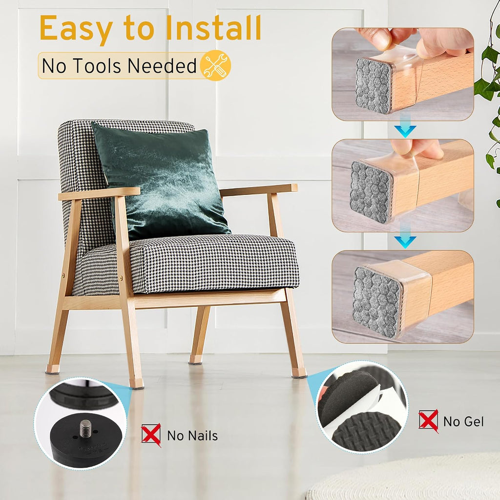 24PCS Extra Small Chair Leg Floor Protectors, Furniture Sliders, Chair