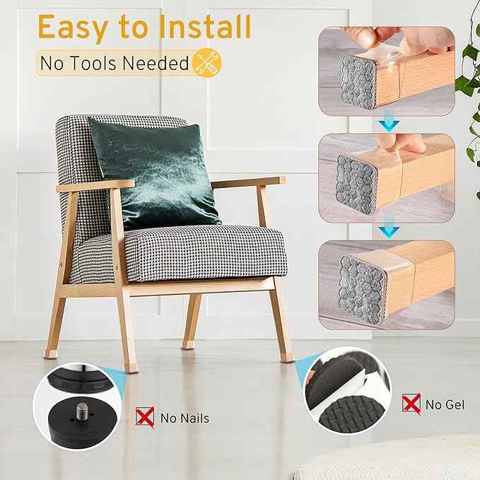 24PCS Extra Small Chair Leg Floor Protectors, Furniture Sliders, Chair Leg