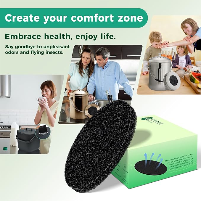 Polyurethane Activated Charcoal Filters -7 Pack 6.7 Inch Round Strong Odor - Image 7