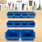 Wallmaster 10-Bin Wall Mounted Plastic Storage Bins Hanging Organizer