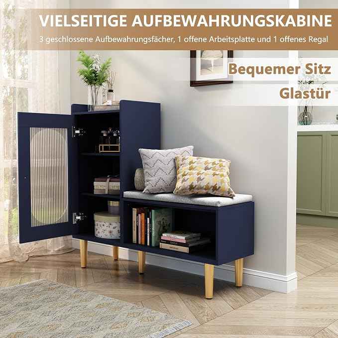 HLR Storage Bench Set of 2, L-Shaped Storage Cabinet