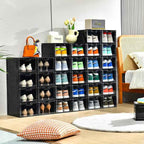 12 Pack Shoe Boxes Organizer, Magnetic Door Shoe Storage Boxes, Fit up to US
