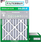 Filterbuy 24x25x4 Air Filter MERV 8 Essential Dust & Allergy Defense, by Filterbuy