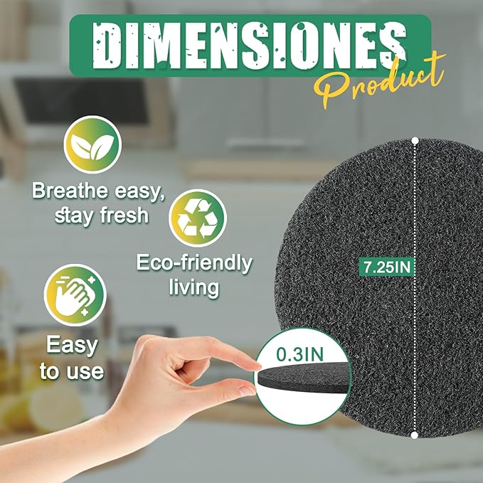 6.7 Inch Charcoal Filters for 10 Pack Kitchen Countertop Compost Bins - Image 2