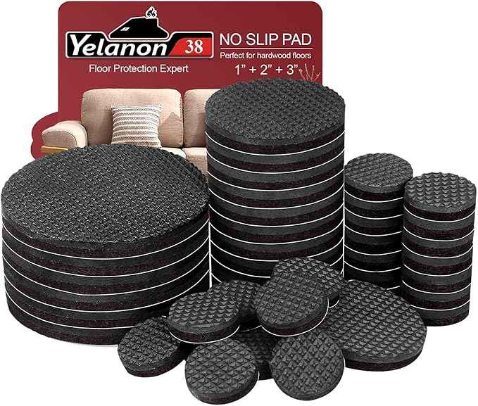 Yelanon Non Slip Furniture Pads -38 pcs" Furniture Grippers Hardwood Floors