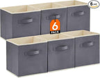 Lifewit Collapsible Fabric Storage Cubes Bins Set 11 Inch, Foldable Cubby