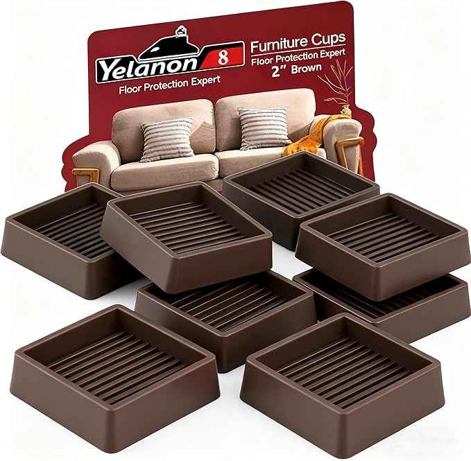 Yelanon Furniture Coasters, Rubber Furniture Feet, Anti Slide Floor Protector